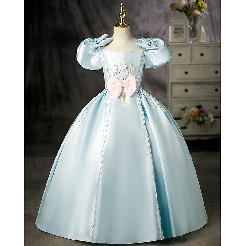 Elegant Girl Bowknot Flower Princess Dress