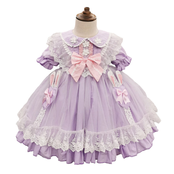 Toddler Ball Gowns Baby Girl Summer Cozy Lolita Lace Flower Princess Puffy Dress