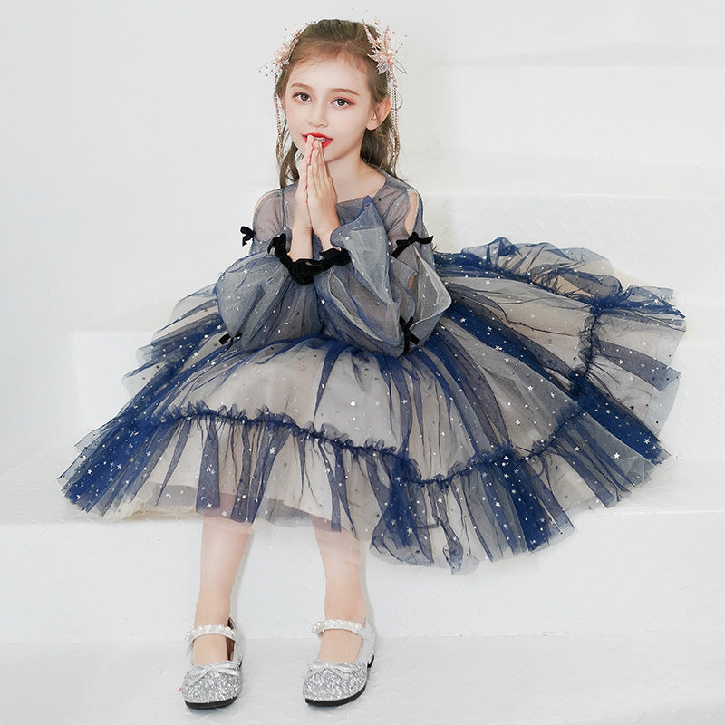 Girls Pageant Princess Dresses Baby Girl Cute Sequins Puffy Formal Dresses