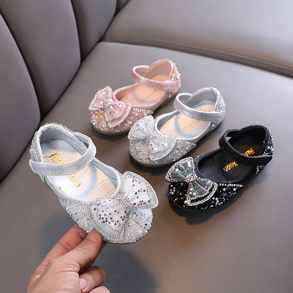 Baby Girl Butterfly Knot Sequins Performance Princess Shoes