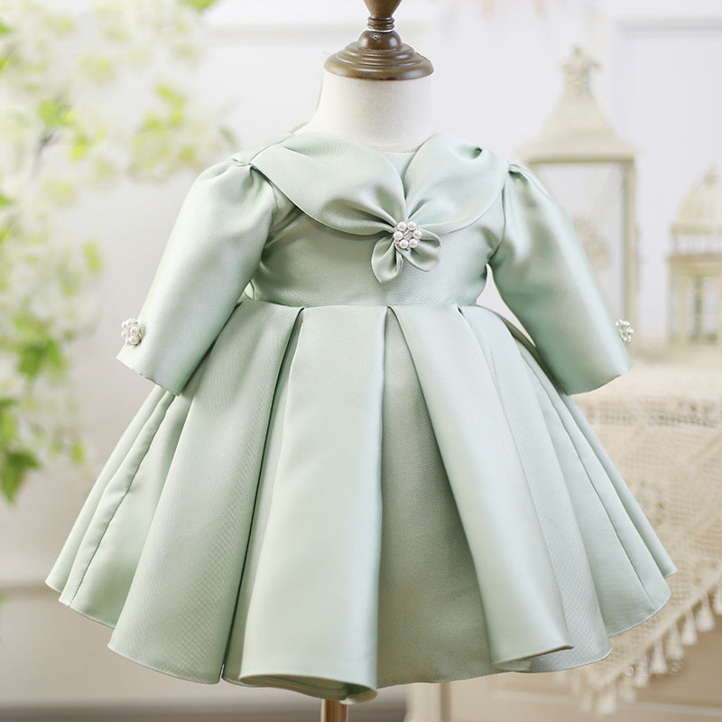 Marryshe - Girl Formal Dresses - Girls Pageant Dresses Baby Girl Long Sleeve Beaded Fluffy Birthday Party Dresses, Green / 5-6 Years (130cm) Marryshe - Girl Formal Dresses - Girls Pageant Dresses Baby Girl Long Sleeve Beaded Fluffy Birthday Party Dresses, Green / 5-6 Years (130cm)