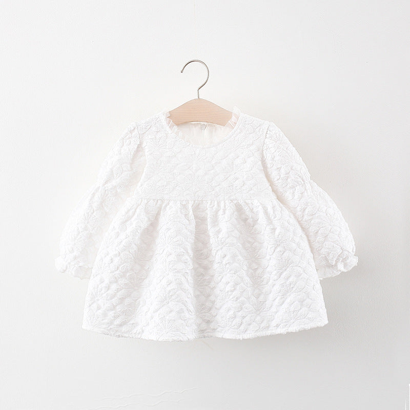 Baby Girl Cute Autumn Long Sleeve Bow Daily Princess Dress