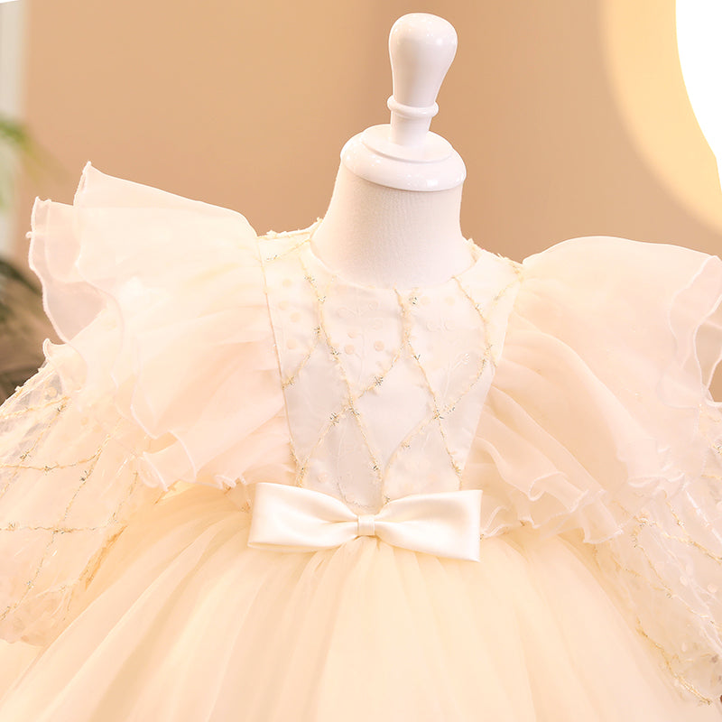 Baby Girl Dress Toddler Ball Gowns Pageant Baptism Puff Sleeve Princess Dress