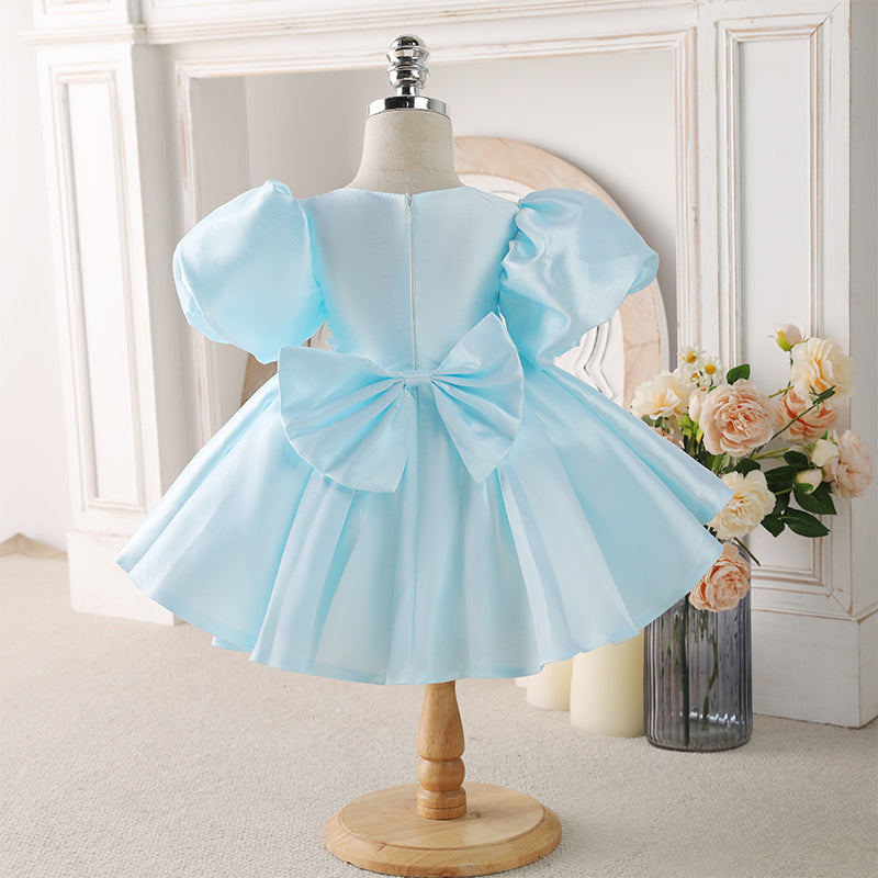 Cute girl fluffy yarn beauty pageant princess dress