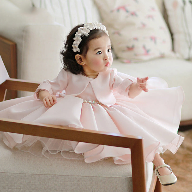 Baby Girl Autumn Cute Pink Birthday Princess Dress