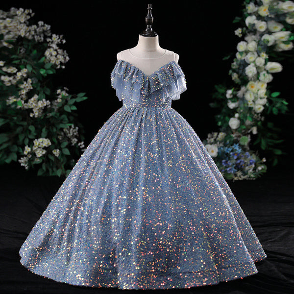 Sequin V-neck Princess Dress