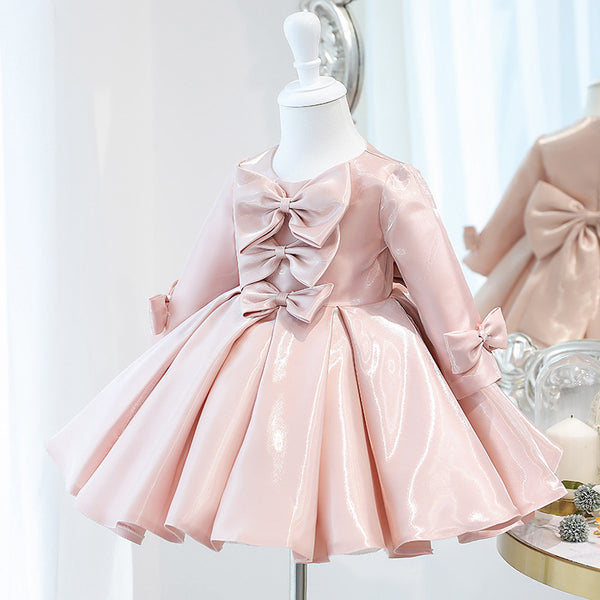 Baby Girl Dress Toddler Autumn Winter Princess Dress Bow Knot Birthday Party Dress