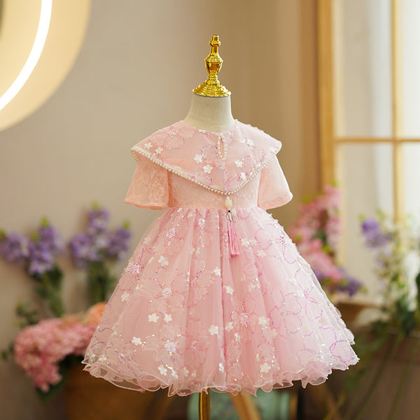 Toddler Prom Dress Baby Girl Formal Communion Party Communion Summer Sequin Princess Dress