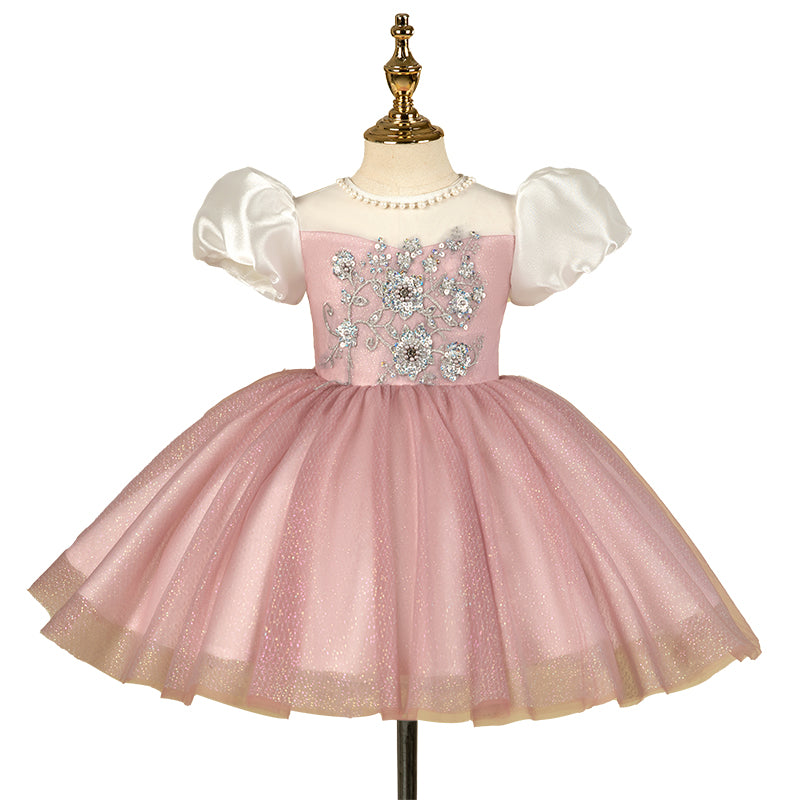 Baby Girl Dress Toddler Prom Party Sequin Embroidery Princess Dress