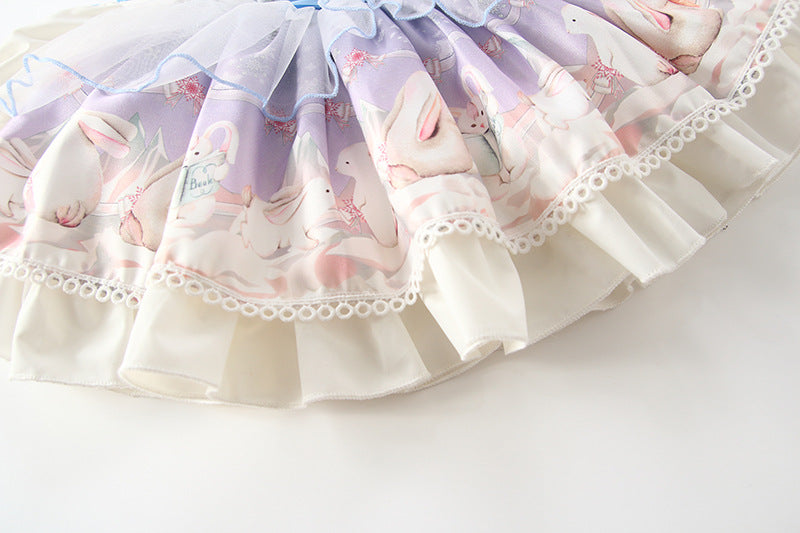 Baby Girl Dress Toddler Princess Round Neck Flowers Lolita Dress Party Dress