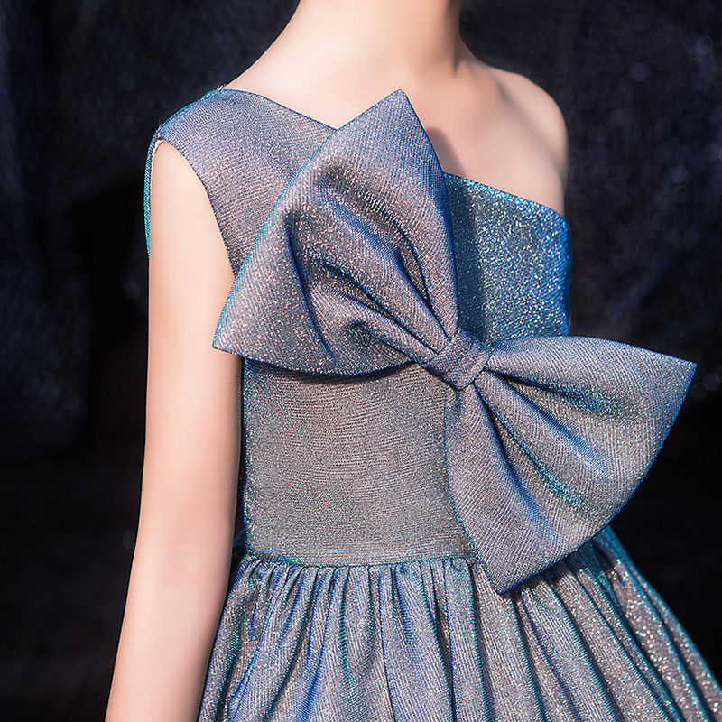 Elegant Girl Catwalk One-shoulder Piano Performance Evening Dress