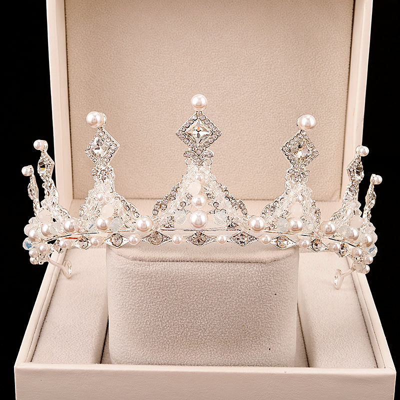 Elegant Girls Pearl Crystal Crown