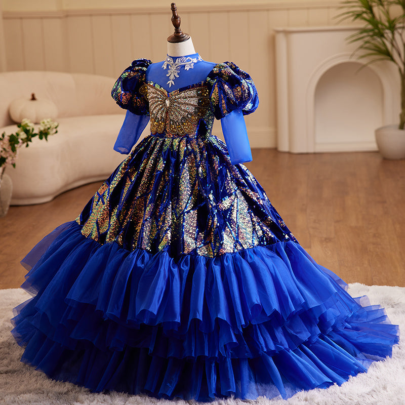 blue and gold princess dress Navy Blue Off-Shoulder quinceanera dress with Gold Appliques and Puffy Tulle Skirt - Perfect for Birthday, Sweet 16, Prom, and Party Wear