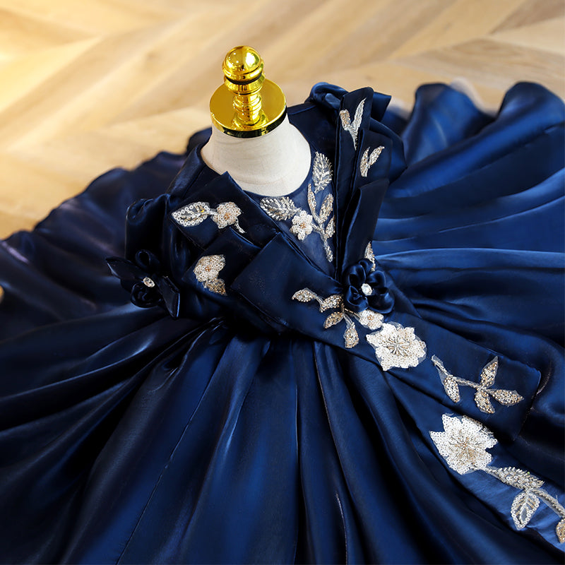 Toddler Girl Elegant Birthday Party Dress Blue Flower Girl Dress Prin marryshe Toddler Girl Elegant Birthday Party Dress Blue Flower Girl Dress Prin marryshe