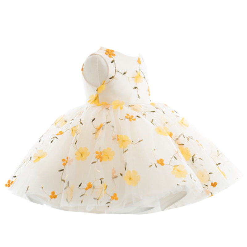 Baby Girl and Toddler Floral Puffy Flower Girl Dress Birthday Party Dress