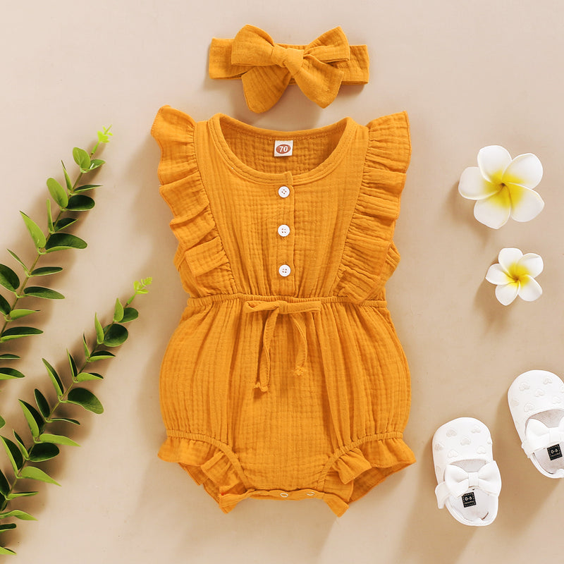 Baby girl cute ruffled jumpsuit princess Dress