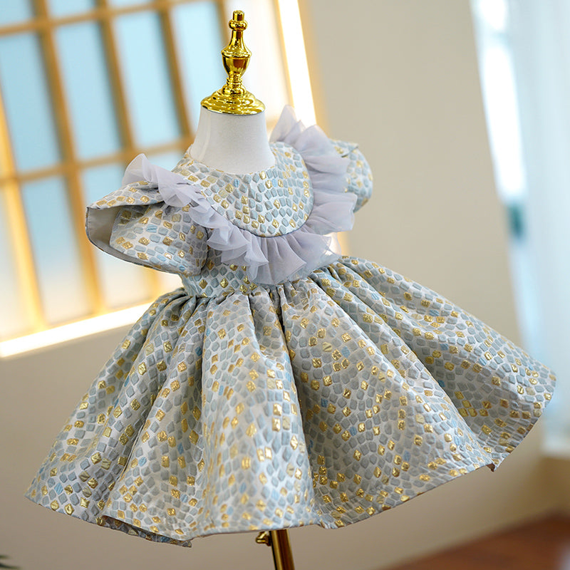dress design for birthday party Our lovely customer approached us to design a special birthday outfit for her one-year-old baby in a beautiful navy blue theme , She wanted a soft, puffy-style dress that would look adorable while