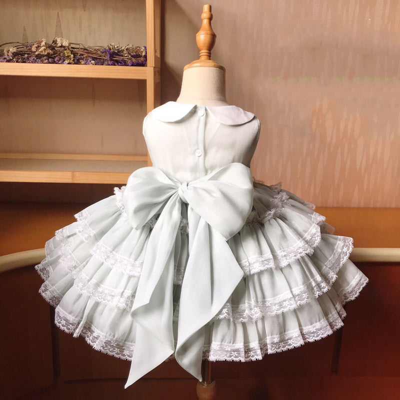 Baby Girl Dress Toddler Summer Doll Collar Cake Fluffy Princess Communion Party Dress