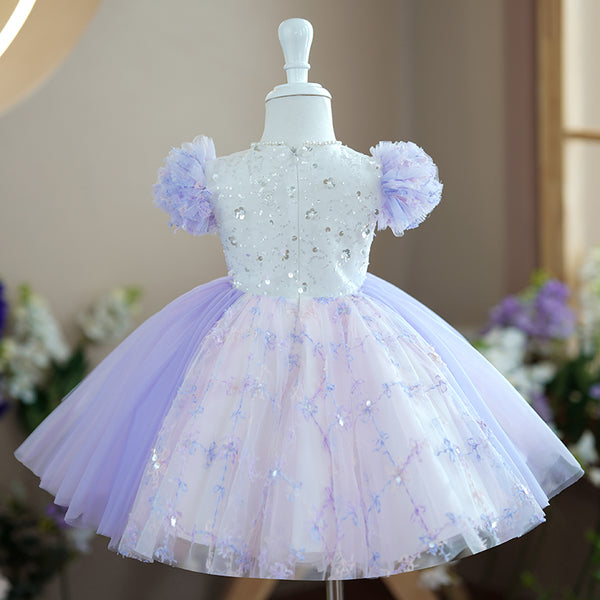 Elegant Baby Girl Sequins Beauty Pageant Dress