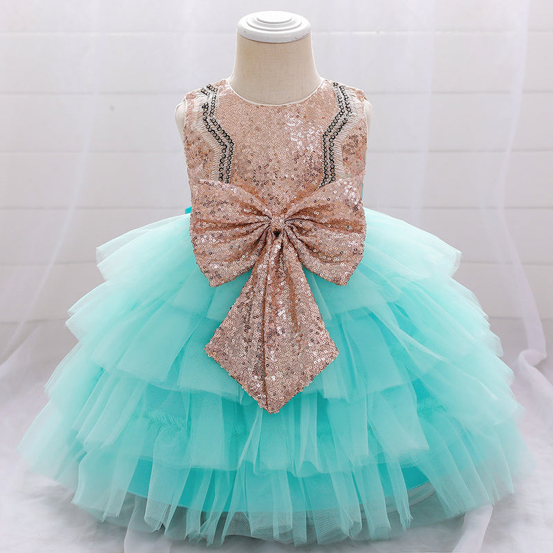 Baby Girl Birthday Party Dress Toddler Cute Bow Puffy Pageant Princess Dress