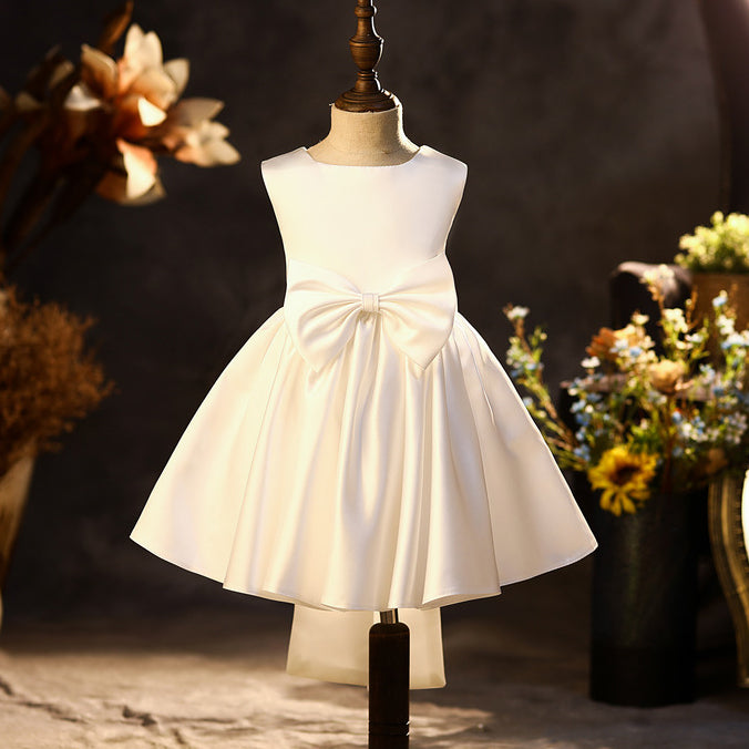 Baby Girl Elegant Puffy Bow Baby Girl Dress Birthday Party Dresses