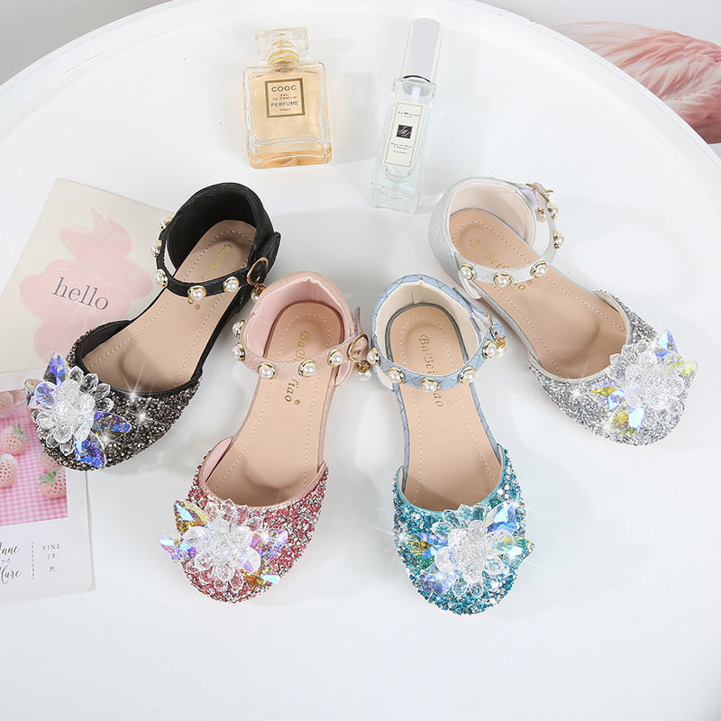 Girl Elegant Sequin Beads Princess Shoes