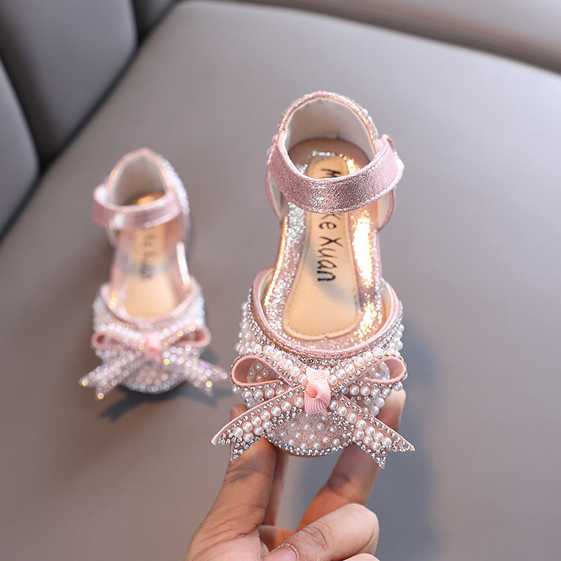 Cute Baby Girl Summer Bow-knot Pearl Princess Sandals