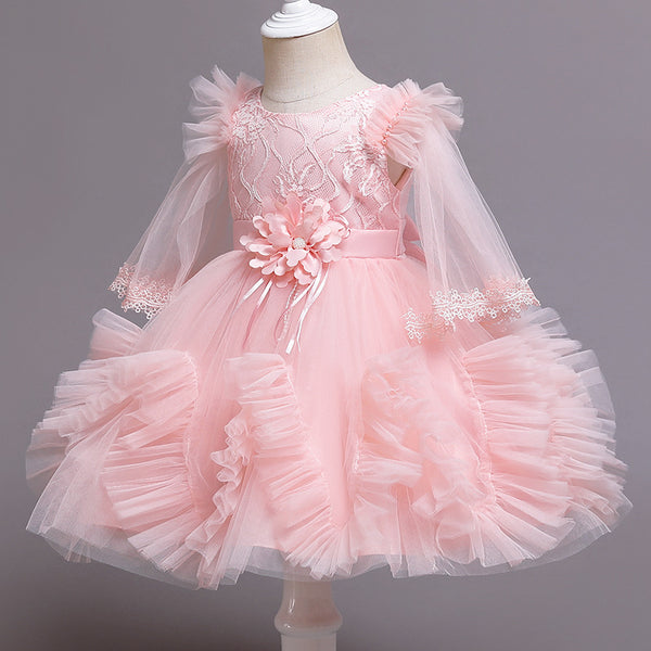 Baby Girl Pageant Princess Dresses Infant Summer Puffy Birthday Party Dresses