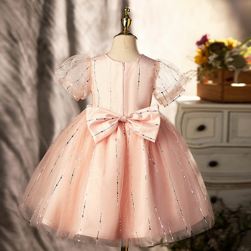 Baby Girl Birthday Party Dresses Girl Summer Pink Puffy Formal Princess Dresses