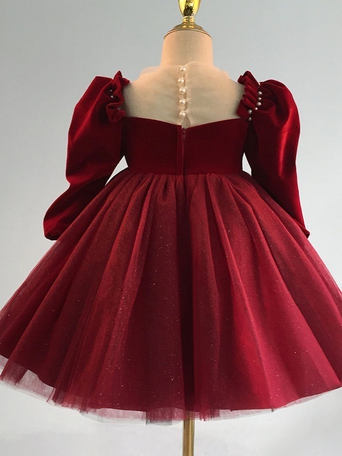 fitted lace wedding dress Girl Christmas Dress Baby Girl Princess Formal Dress Girl Girl Birthda –  marryshe