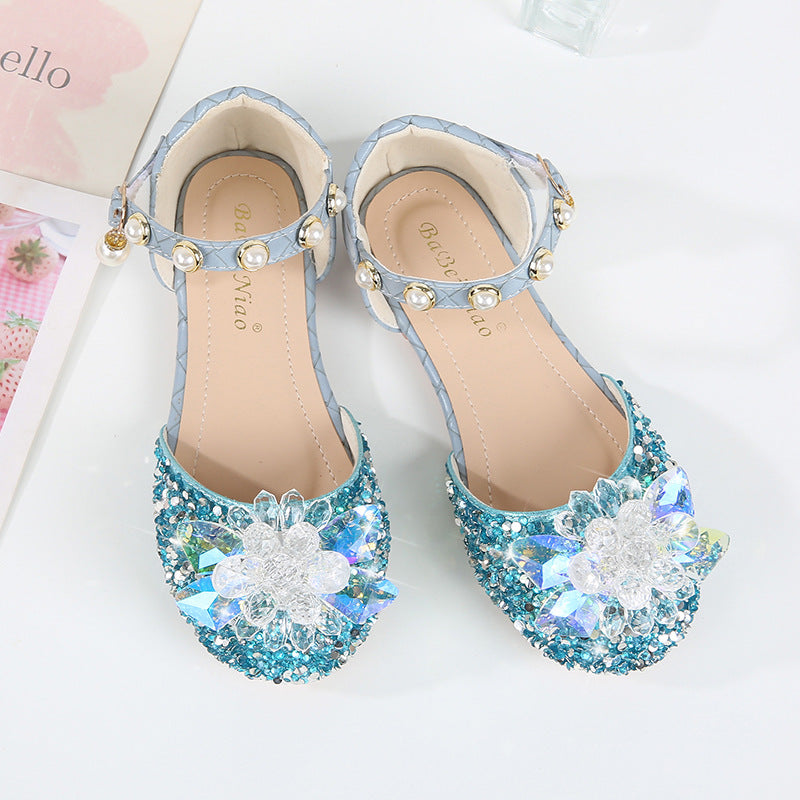 Girl Elegant Sequin Beads Princess Shoes