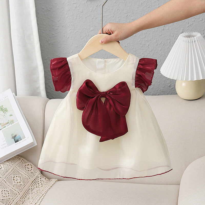 Infant Sweet Dress Toddler Summer Big Bow Dress