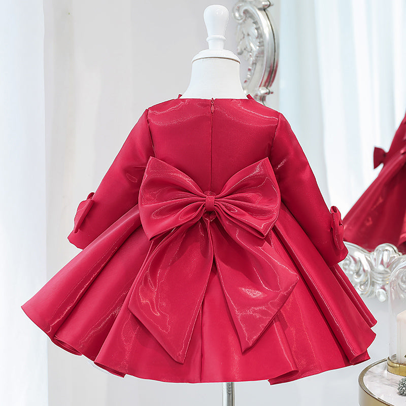 Baby Girl Dress Toddler Autumn Winter Princess Dress Bow Knot Birthday Party Dress