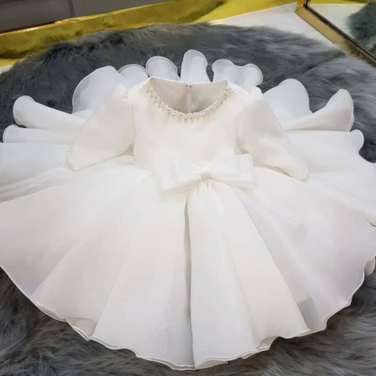 Elegant Girls Baptism Dress Toddler Birthday Princess Dress