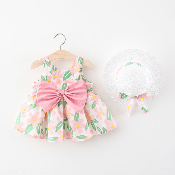 Baby Girl Summer Bow Flower Girl Dress Birthday Party Dress