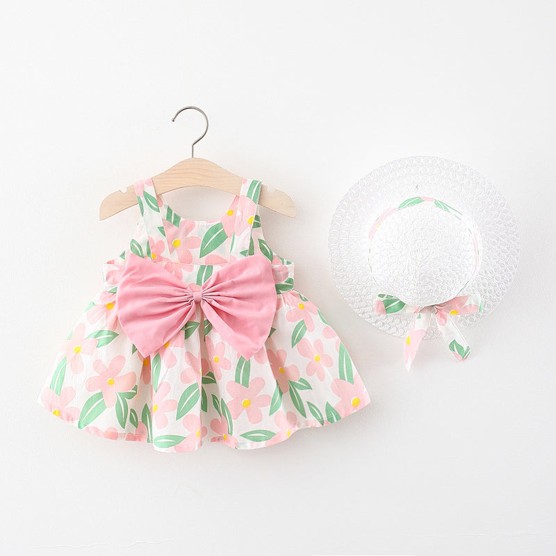 Baby Girl Summer Bow Flower Girl Dress Birthday Party Dress