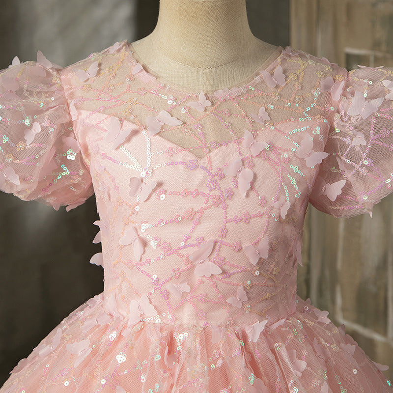 Girls Elegant Princess Dress Birthday Puffy Dress