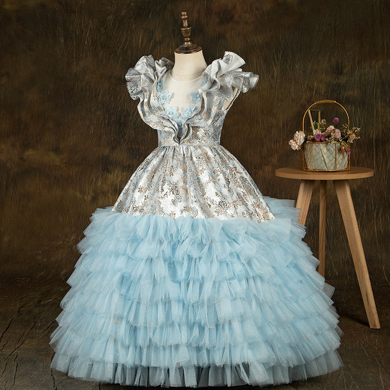 Girls Birthday Party Dresses Girls Fluffy Cake Princess Dress