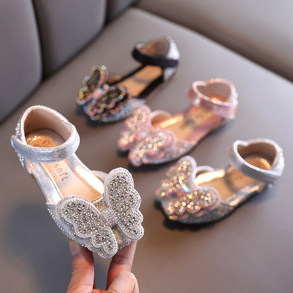 Girl's Butterfly Bow Cute Sequins Princess Shoes