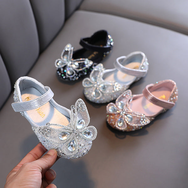 Summer Baby Girls Butterfly Rhinestone Princess Shoes