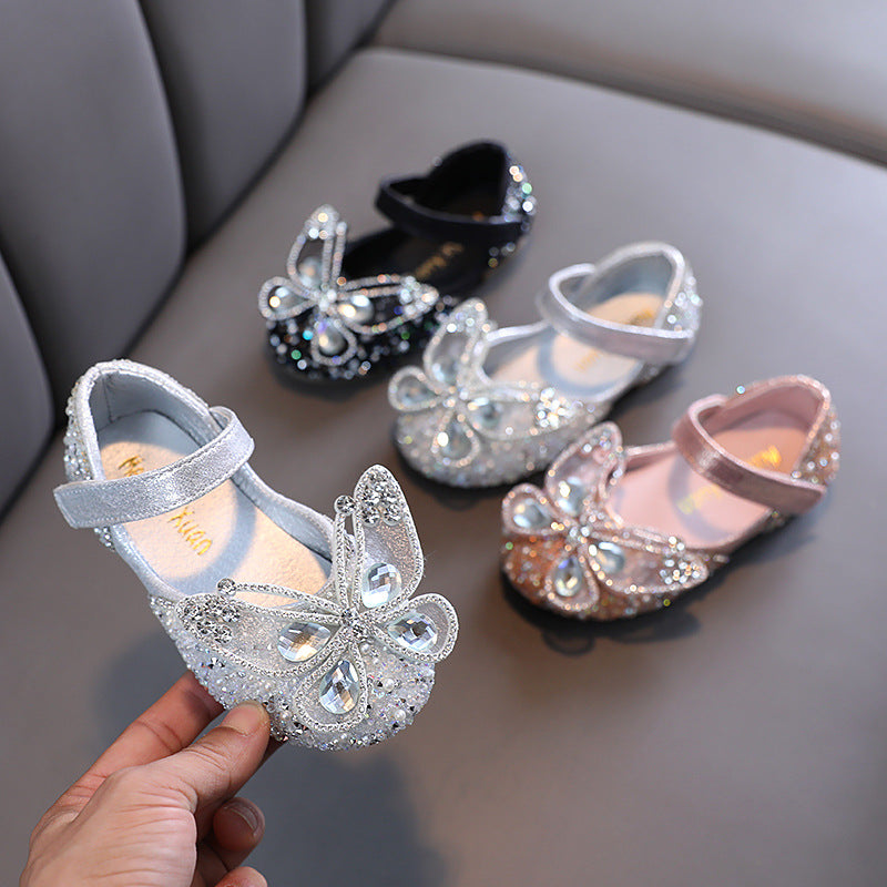 Summer Baby Girls Butterfly Rhinestone Princess Shoes