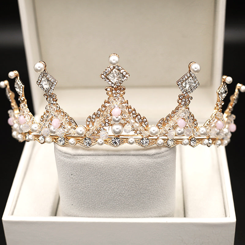 Elegant Girls Pearl Crystal Crown