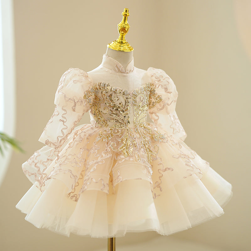 Baby Girl Puffy Sequins Birthday Party Princess Dress
