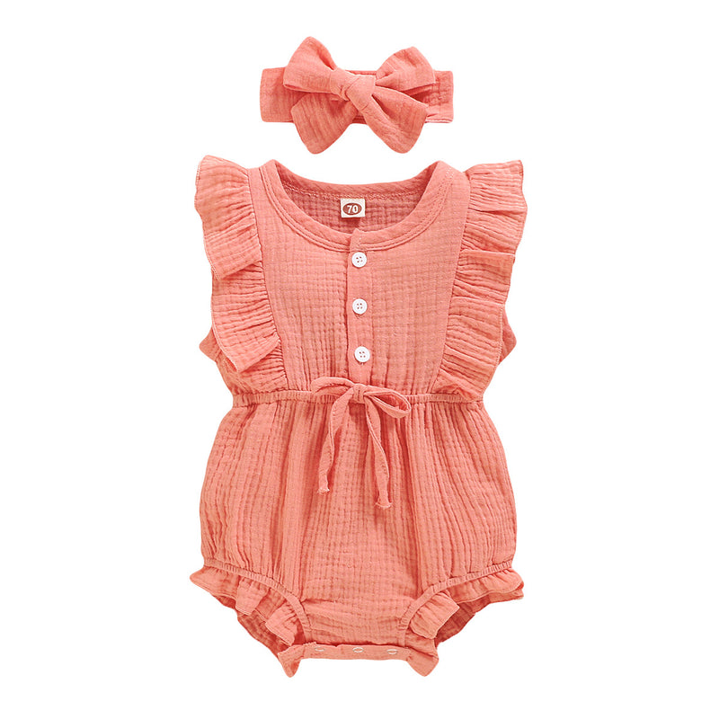 Baby girl cute ruffled jumpsuit princess Dress