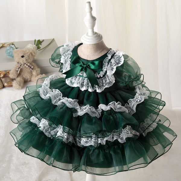 Baby Girl Summer Princess Party Dress Flowers Puffy Birthday Cake Dress