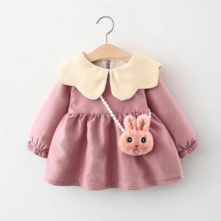 Baby Girl Autumn Winter Long Sleeve Fleece Princess Dress