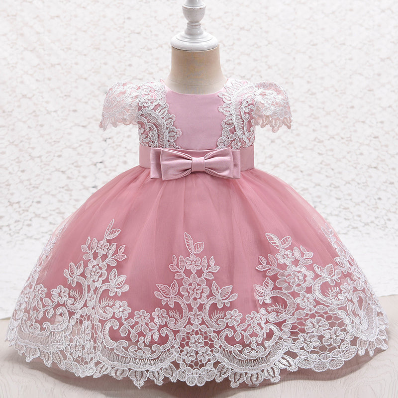 Baby Girl Formal Princess Dresses Easter Dresses Toddler Summer Lace Bow Cute Ball Gowns Birthday Dresses