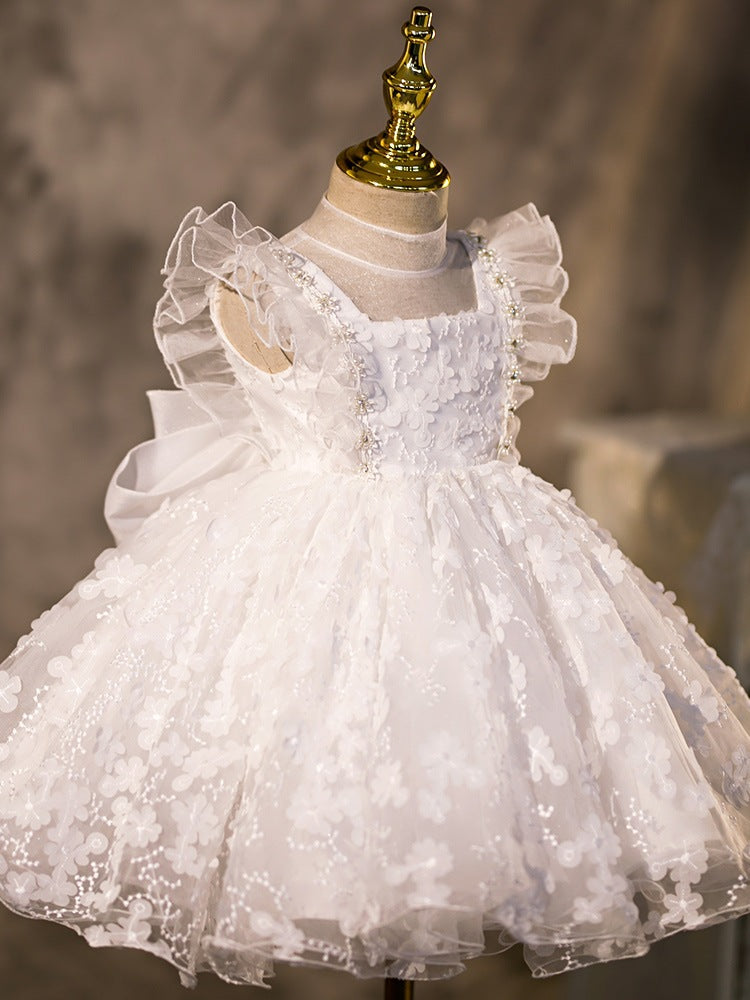Flower Girl Dresses - Flower Girl Dresses Baby Girl Elegant Ruffle Puffy Formal Princess Dress First Communion Dress, White / 5-6 Years (130cm) Flower Girl Dresses - Flower Girl Dresses Baby Girl Elegant Ruffle Puffy Formal Princess Dress First Communion Dress, White / 5-6 Years (130cm)