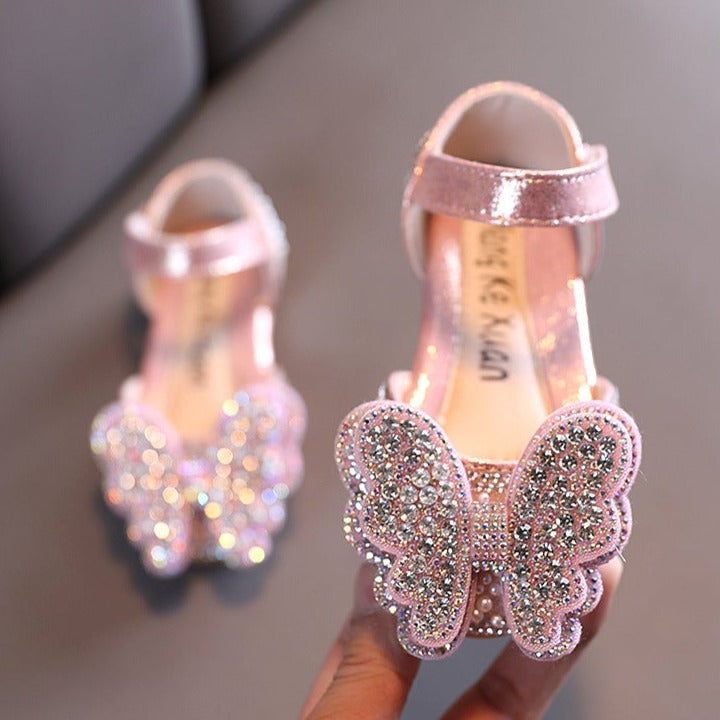 Girl's Butterfly Bow Cute Sequins Princess Shoes