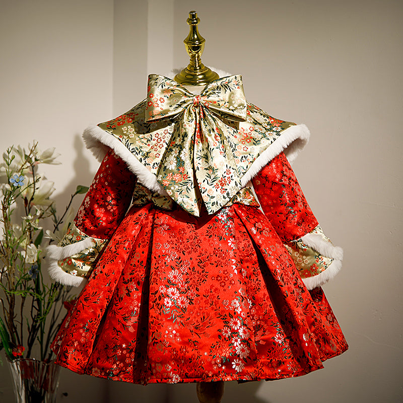 Cute Baby Red Winter Princess Dress